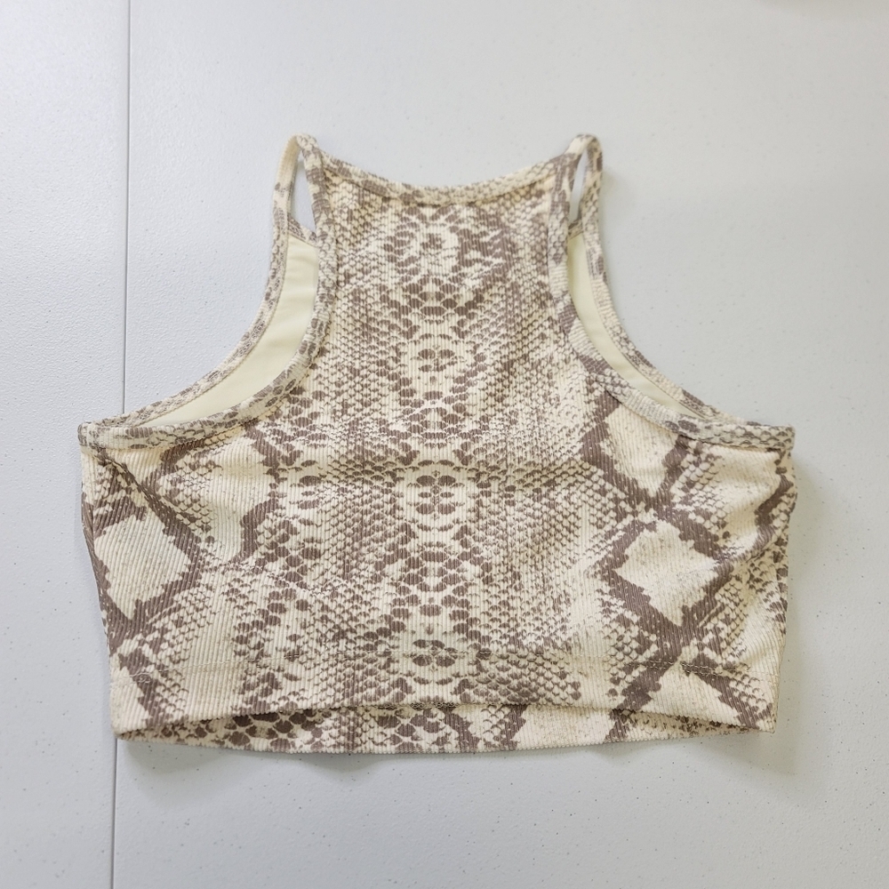 Beach Riot snake print ribbed crop Top - Picture 2 of 5